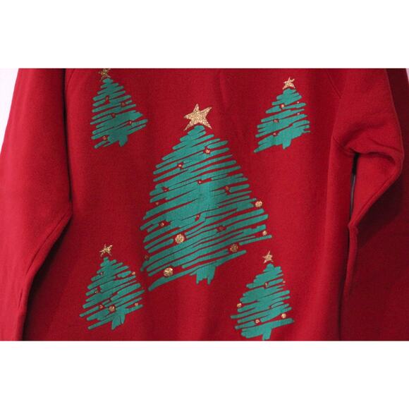 Vintage Holiday Merry Christmas Tree Sweatshirt Large - Picture 2 of 4